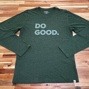 Cotopaxi T Shirt Do Good Mens Large Long Sleeve Heather Green Crewneck Organic